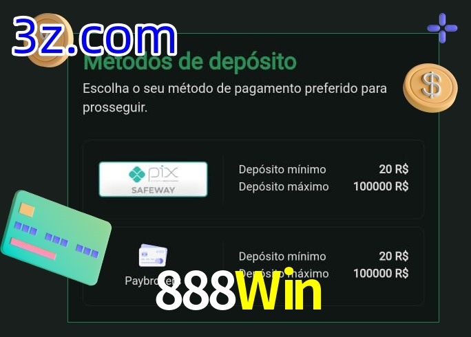 O cassino 888Win oferece uma grande variedade de métodos de pagamento